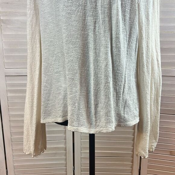 Madewell Texture & Thread Ruffled Mockneck Top Ivory Large - Picture 3 of 11
